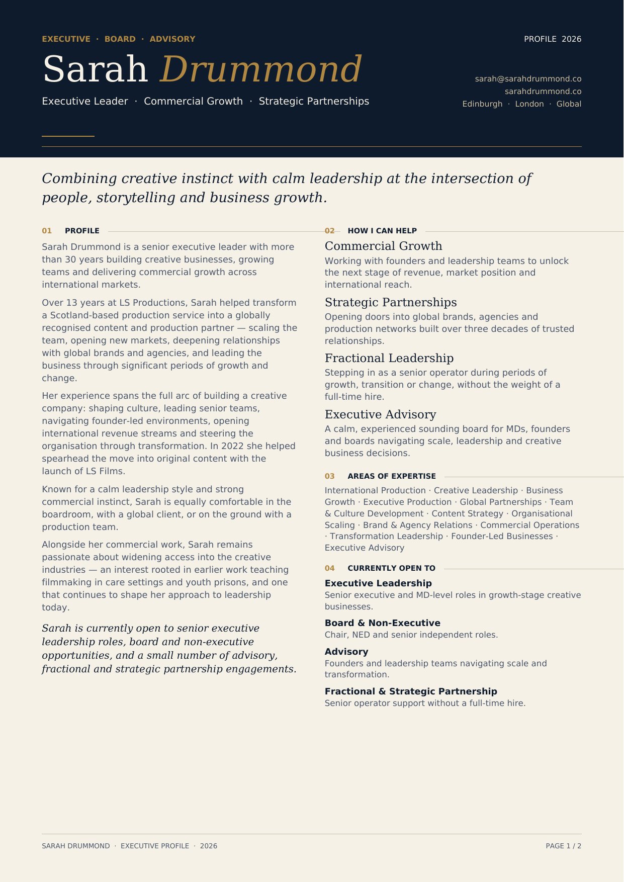 Executive profile page 1