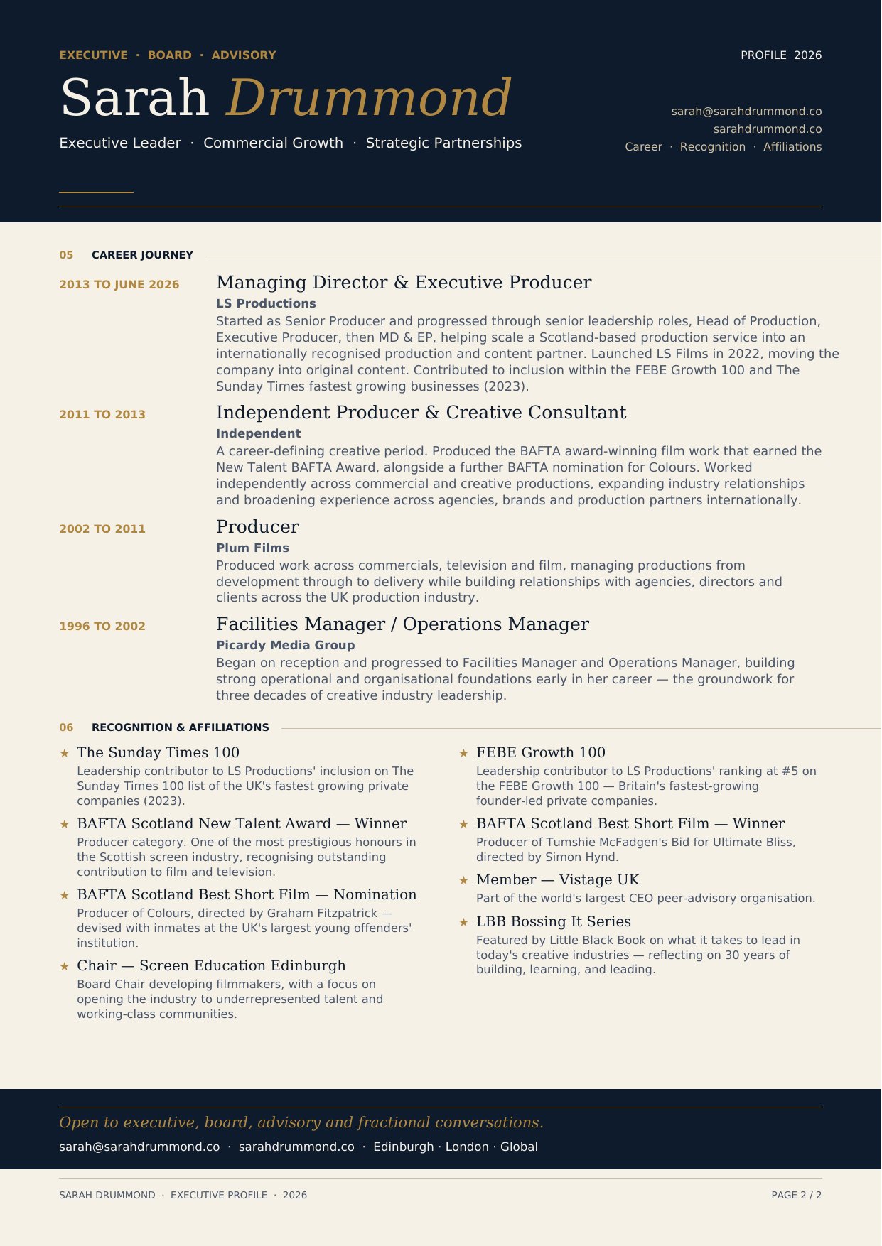 Executive profile page 2